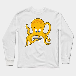 Octopus with Laptop Long Sleeve T-Shirt